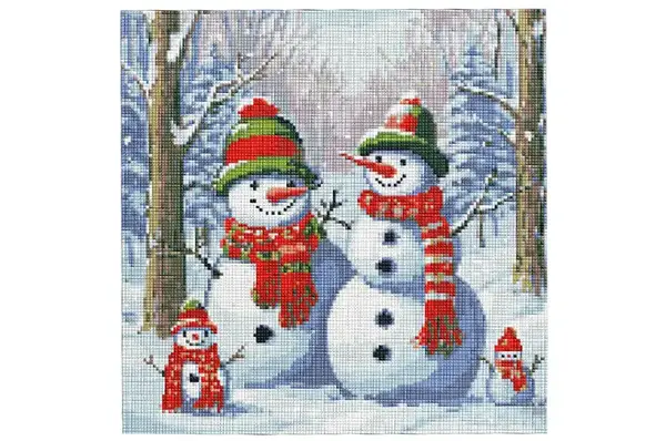 Набір з алмазною мозаїкою AMO7962 "Чарівні сніговики" з АВ стразами 40х40см IDEYKA купити