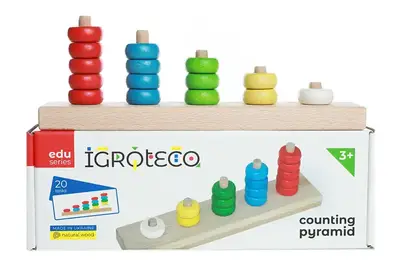 Дерев'яна гра "Пірамідка-рахівничка" 900439 IGROTECO купити