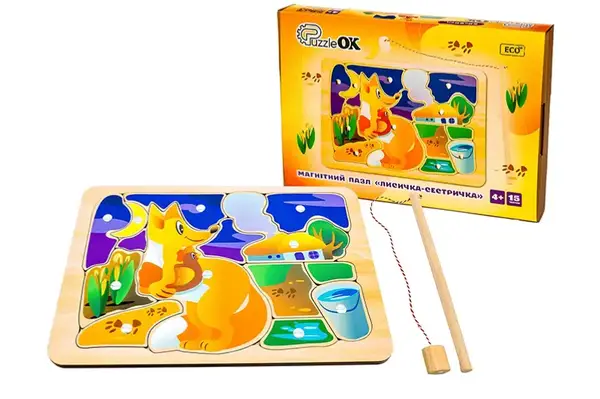 Пазл-сортер Puz-14474 "Лисичка-Сестричка", магнітний в коробці р. 31.5x22x4.5 см PuzzleOk купити