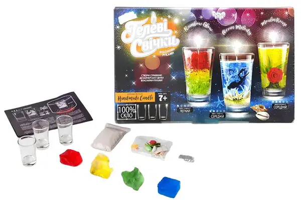 Набір для творчості GS-02-01,GS-02-02 "Гелеві свічки" своїми руками, в коробці DANKO купити недорого в Україні, фото 2