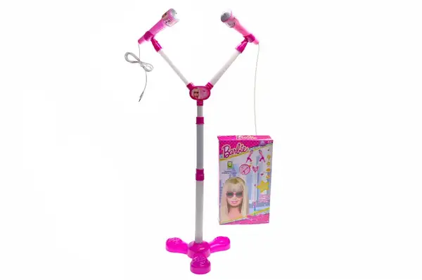 Мікрофон "Модниця" на підставці, подвійний, музичний, зі світлом, в коробці DS-005-2J р.23*5,5*39см купити