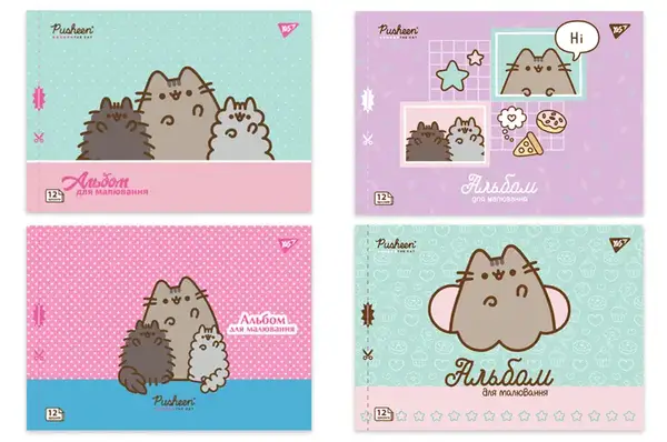Альбом для малювання 130588 "Pusheen" 12арк А4 скоба YES купити