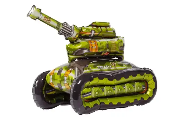 Фольгована кулька фігура стоячка "Танк" зелена 42х70 см 00587 1шт купити