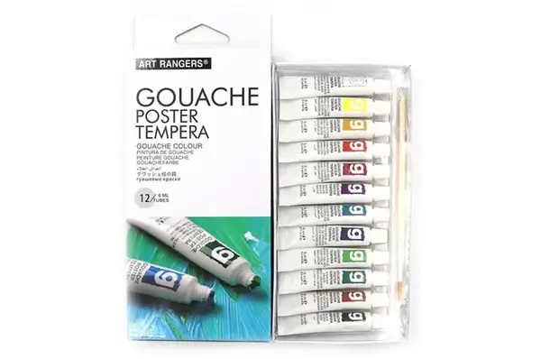 Гуашеві фарби "Art ranger" PG31.12006.A пласт туб, 12кол*6мл+пензлик купити