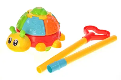 Каталка A0510 "Жук" з ручкою, в сітці р.20x16x16 см YG Toys купити