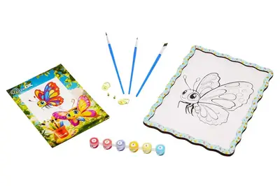 Картина по номерах "Метелик" дерев'яна, формат А4 Puz-22960 PuzzleOk купити