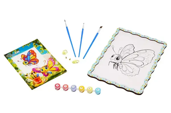 Картина по номерах "Метелик" дерев'яна, формат А4 Puz-22960 PuzzleOk купити недорого в Україні, фото 2