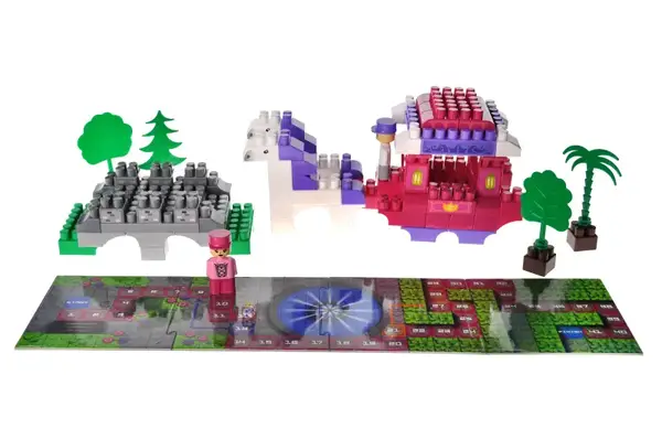 Конструктор блочний QB300-201 "Block&Steps: Подорож Принцес" + ходилка і меморі гра 3в1, 139дет. qbee купити недорого в Україні, фото 2