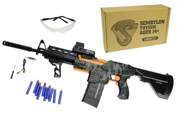 Автомат на поролонових патронах з набором на акумуляторі в коробці SBL-03A р.44*26*13см купити