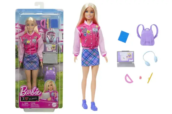 Лялька HRG84 "Шкільний стиль" з аксесуарами для навчання BARBIE FASHION AND BEAUTY купити