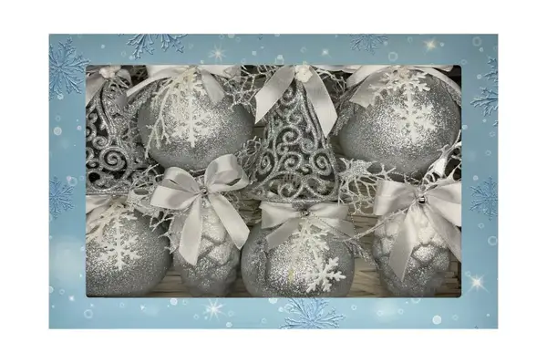 Набір новорічних іграшок Новорічна коробка №28 30x20x8 см купити