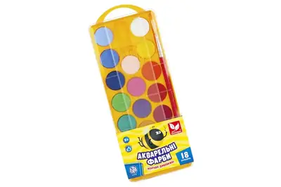 Фарби акварельні сухі Школярик 18 кольорів 83210900-UA купити