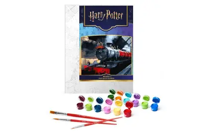 Набір для розпису по номерах 40x50 см KHO5210 "Harry Potter: Гоґвортський експрес" з фарбами металік extra Ideyka купити