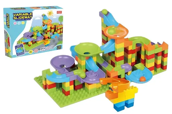 Конструктор-лабіринт "Кулькотрек" 192дет в коробці 606C р.20,5*4,5*17,5см купити