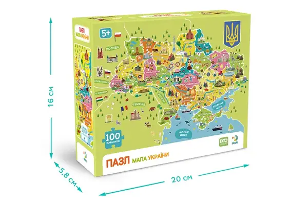 Пазли - 100 елм. - 300706 "Мапа України" DoDo купити недорого в Україні, фото 3