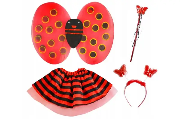 Костюм "Божа Корівка", набір 4 елементи одягу та аксесуарів в кульку 34-4 купити