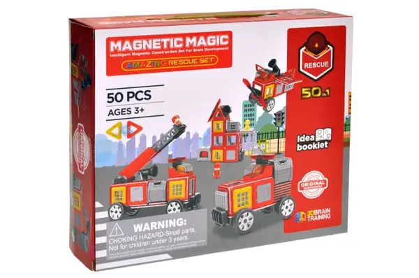 Конструктор магнітний "Пожежник" 50дет LQ658 р.28,5*24,5*8см купити