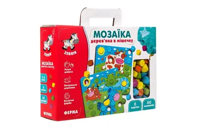 Дерев'яна мозаїка "Ферма" ZB2002-01 VladiToys купити