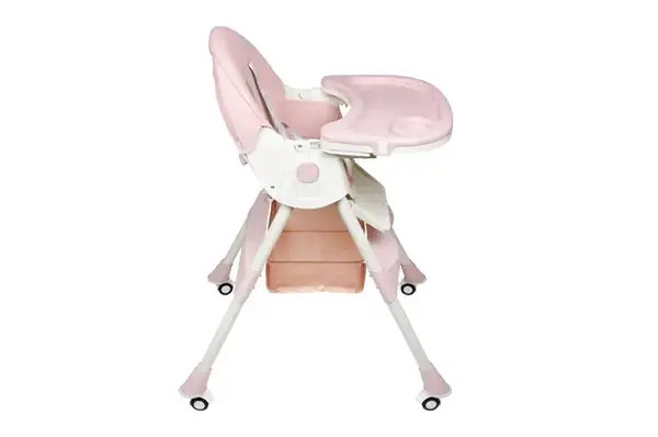 Стільчик для годування Kidoro One (ST-6540) Pink, з екошкіри на колесах, у коробці р.52x25x43 см купити недорого в Україні, фото 2