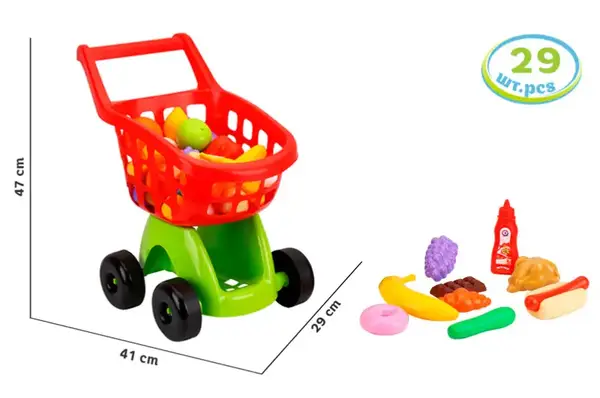 Візок 8713 для супермаркету з набором продуктів ТЕХНОК купити недорого в Україні, фото 3