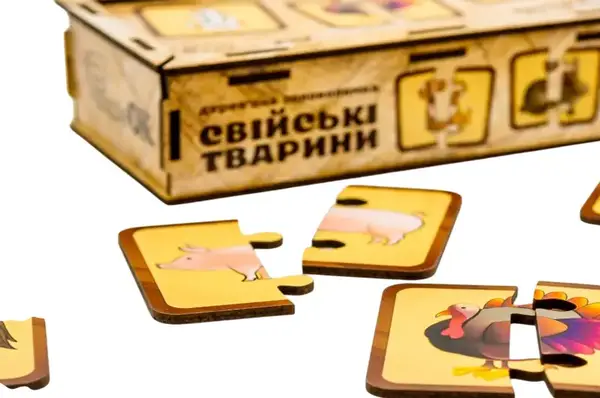 Головоломка дерев'яна Puz-37351 "Свійські тварини" PuzzleOk купити недорого в Україні, фото 6