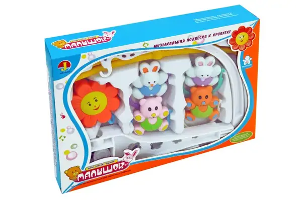 Мобіль на ліжко 6387 "Клоуни" на батарейках, музичний, в коробці р.34x6x25,5 см YG Toys купити