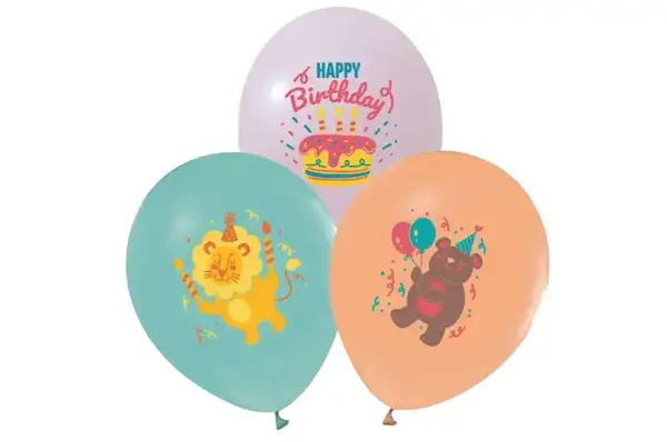 Латексні повітряні кульки 12" (30см.) 23530 "Happy Birthday звірятка" асорті ТМ "Твоя Забава" 50шт. купити