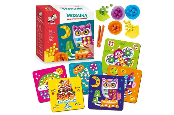 Дерев'яна мозаїка "Доповни картинку" ZB2002-08 VladiToys купити
