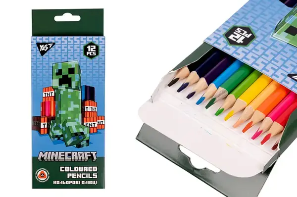 Олівці кольорові YES 12 кольорів "Minecraft" 290701 купити недорого в Україні, фото 2