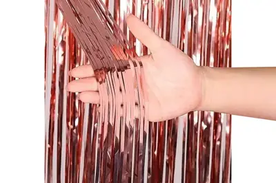 Фольгована шторка 03575 "Смужка" рожеве золото (1х2м.) 1шт. купити