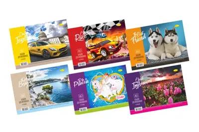 Альбом для малювання, лаковка, 30 арк., 100 г/м2, пружина АП-П-120-30 купити