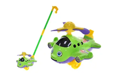 Каталка 9904A "Літачок" з ручкою, в кульку р.18x13,5x17 см YG Toys купити