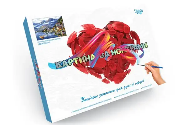 Набір для розпису по номерах 40x50 см KpN-01-01U.02U...10U "PAINTING BY NUMBERS" в коробці DANKO купити недорого в Україні, фото 3
