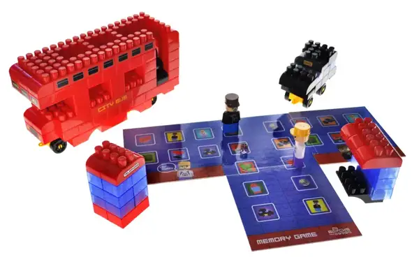 Конструктор блочний QB300-203 "Block&Steps: Міські Маршрути" + ходилка і меморі гра 3в1, 129дет. qbee купити недорого в Україні, фото 4