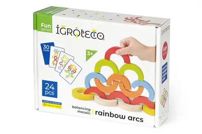 Розвиваюча дерев'яна гра-балансир "Веселкові дуги" 24 дет. 900507 IGROTECO купити