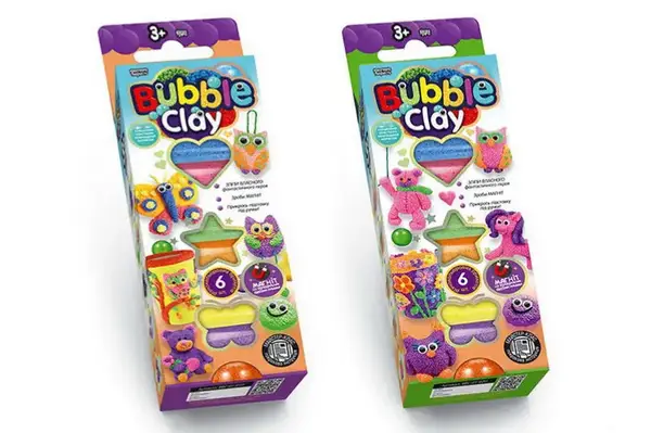 Набір для ліплення з легким пластиліном BBC-01-01U,02U "BUBBLE CLAY" 6 шт. в коробці DANKO купити