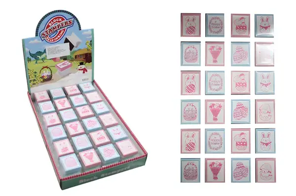 Штампи дитячі "Великодній кошик пастельний" 8 видів в дісплеї (24 шт.) купити