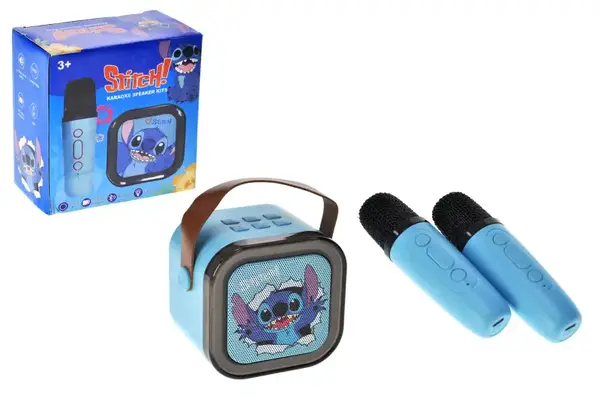 Караоке з 2 мікрофонами Стіч Stitch! блутуз колонка на акумуляторі,слот для карти пам'яті,13x7x14см купити недорого в Україні, фото 5