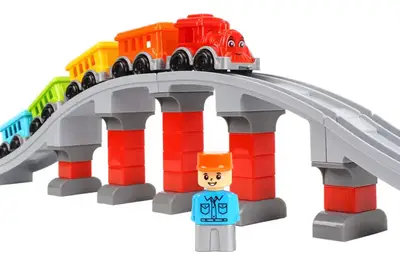 Конструктор блочний 1300 “Залізниця” 59 дет. в коробці ТЕХНОК купити