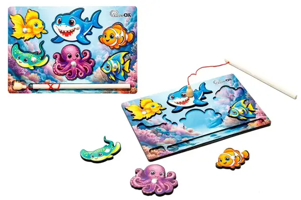 Сортер-вкладиш Puz-40273 Риболовля А5, дерев'яний розмір 21.5x14.5 см PuzzleOk купити недорого в Україні, фото 3