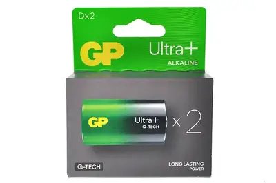 Батарейки алкалінові GP13AU UltraPlus Alkaline 20 GP (LR20) 2шт, блістер купити