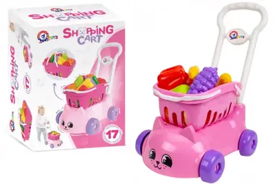 Візок 7563 “Котик” з набором фруктів для дівчаток ТЕХНОК купити