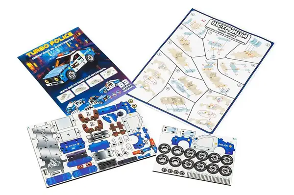 Конструктор 3D Puz-00971, дерев'яний"Turbo Police" PuzzleOk купити недорого в Україні, фото 6