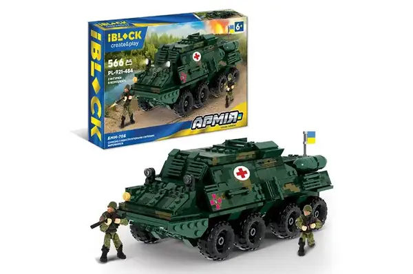 Конструктор IBLOCK PL-921-484, Армія, БMM-70Б, 566 дет., 2 фігурки, у коробці р. 46*6,4*28,5 см купити