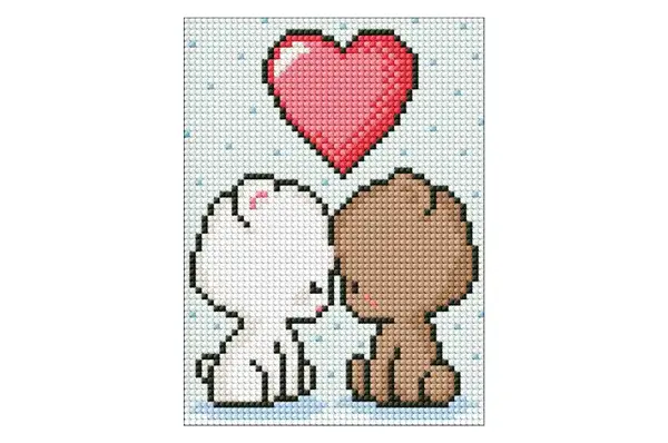 Набір з алмазною мозаїкою б/п «Закохані ведмедики» AMM1012/AMM1034 МІНІ з AB стразами 15х20см IDEYKA купити