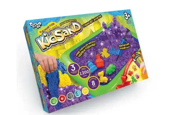 Набір з кінетичним піском KS-02-02U "KidSand" 1200 гр. + пісочниця DANKO купити