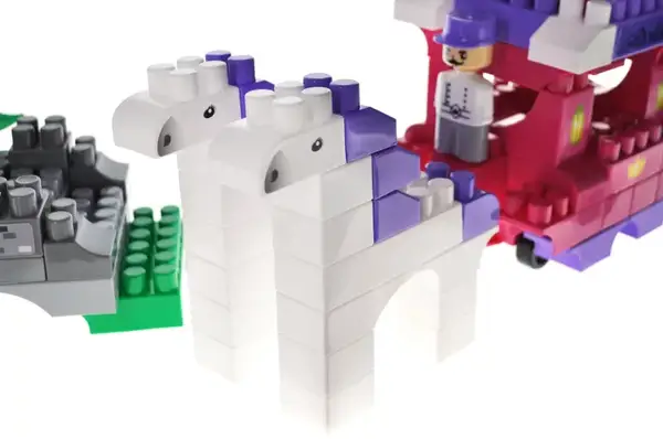 Конструктор блочний QB300-201 "Block&Steps: Подорож Принцес" + ходилка і меморі гра 3в1, 139дет. qbee купити недорого в Україні, фото 4