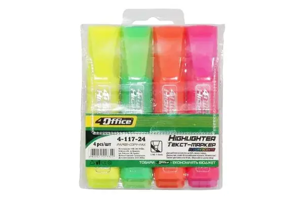 НАБІР ТЕКСТ МАРКЕРІВ 4Office 4 шт 4-117/4 купити