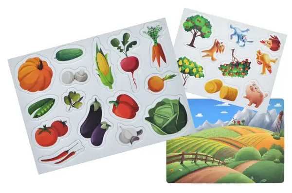 Настільна магнітна гра QB600-003 "Ферма" 32 магніти та магнітна дошка qbee купити недорого в Україні, фото 3