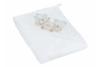 Рушник для купання з капюшоном "Ведмедик" р.100x100, 100%бавовна (білий) MS-015 100X100-118 TEGA купити